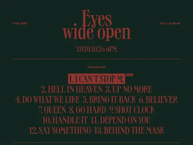 【d公式jyp】트와이스<br>THE 2ND FULL ALBUM<br><Eyes wide open><br><br>Tracklist<br><br>T