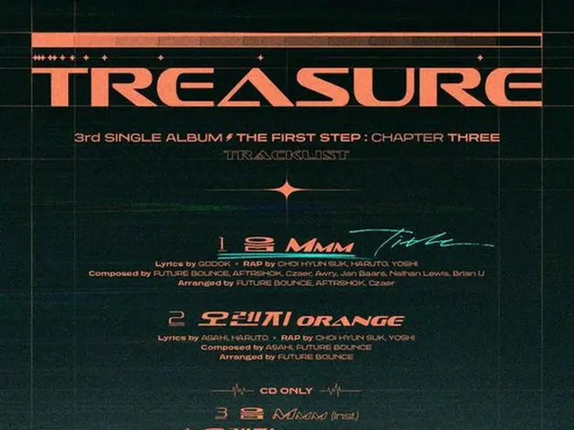 "TREASURE", 3rd 싱글 「THE FIRST STEP : CHAPTER THREE '트랙리스트 공개. .