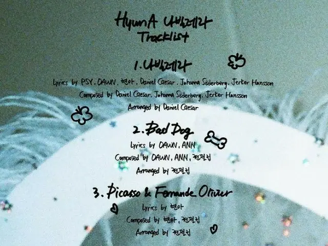 Singer HyunA released the track list of 8th mini album ”Nabillera” , which willbe released on 7/20.