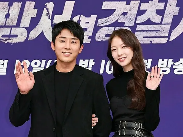 배우 김레원, 손호준, 공승연, SBS 금토드라마 '소방서 옆 경찰서' 제작발표회에 참석. .