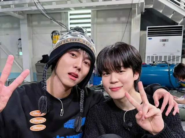 Joo Woo Jae released a photo with JIMIN. . .