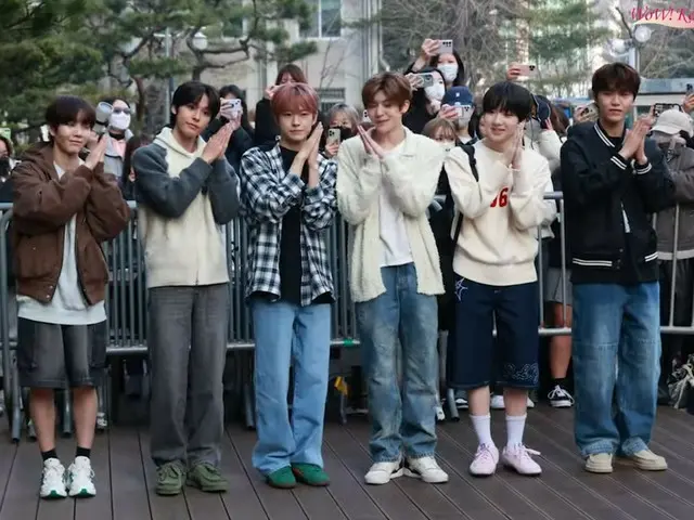 NCT WISH, 15일 오전에 「MUSICBANK」사전 수록을 위해 KBS들이.