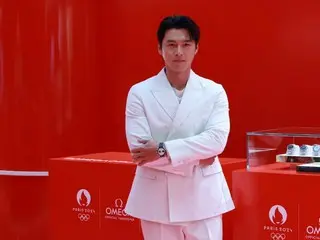 배우현빈, ‘오메가 2024 파리올림픽 기념 팝업 이벤트’ 포토콜에 참석한 모습.