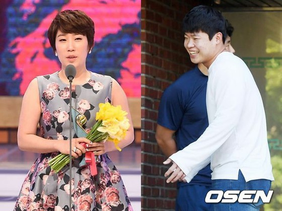 연예인 김영희 전 야구 선수 윤 슨요루와 결혼을 발표 → 러브 러브 한 생방송에서 "유쾌하고 긍정적 인 남자 친구"