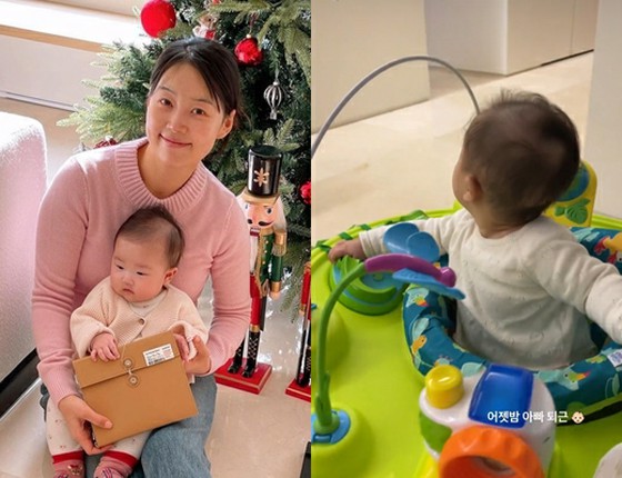 여배우 한지혜, 검사 아빠의 귀가에 딸과 큰 기쁨 「아빠가 왔어!」