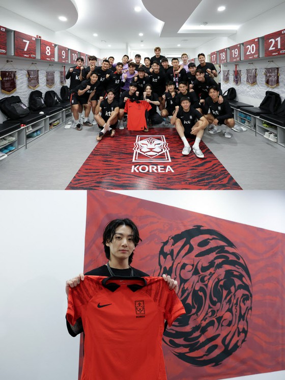 '방탄소년단' JUNG KOOK, 카타르를 찾아 한국 대표팀을 방문해 응원!