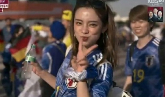 "W컵의 여신"… 한국 지상파에 비춰진 일본인 미녀가 화제!