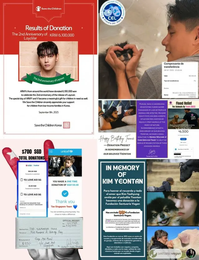 V（BTS)の世界中ファン、1stソロアルバム「Layover」発売2周年を記念してイベントや寄付活動を実施3