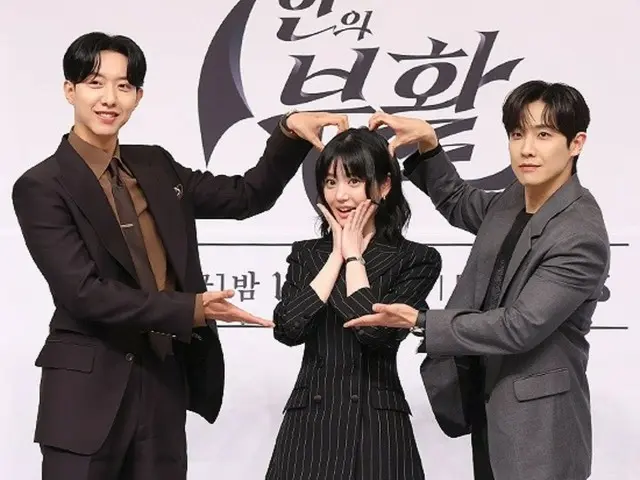 【포토】이정신(CNBLUE)&이유비&이준, 드라마 '7명의 부활' 제작발표회 참가…귀여운 3인조