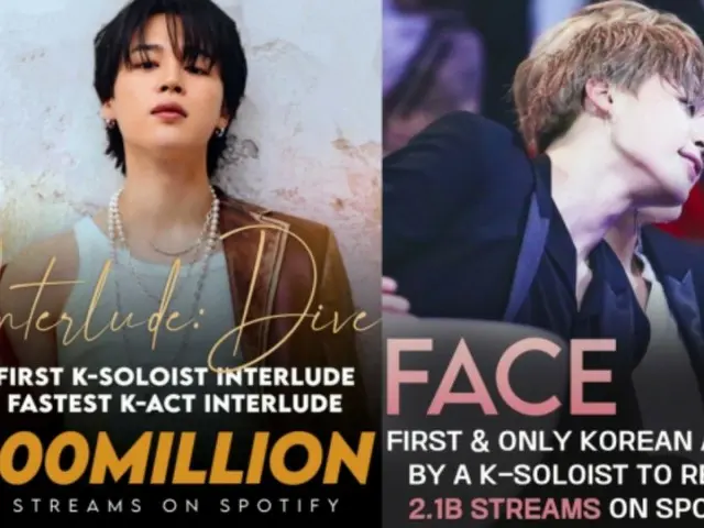 'BTS' JIMIN, 앨범 'FACE'가 Spotify로 전곡 1억 스트리밍 달성