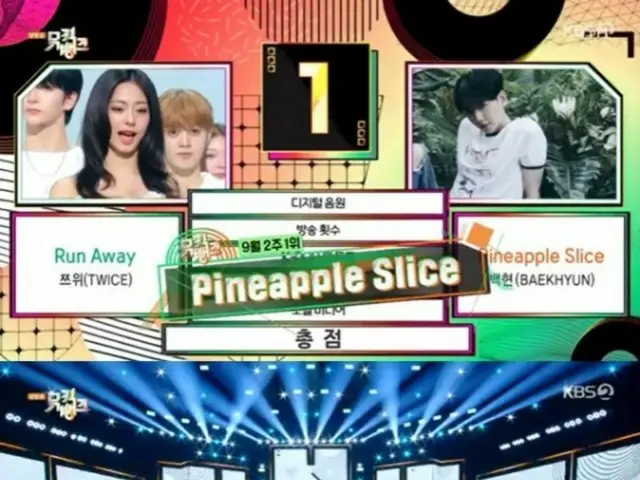 ‘엑소’ 백현, 솔로곡 ‘Pineapple Slice’가 ‘뮤직뱅크’ 1위에!