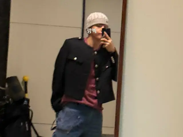 'BTS' V, 제대를 앞두고 '귀엽다' 사복 모습을 피로